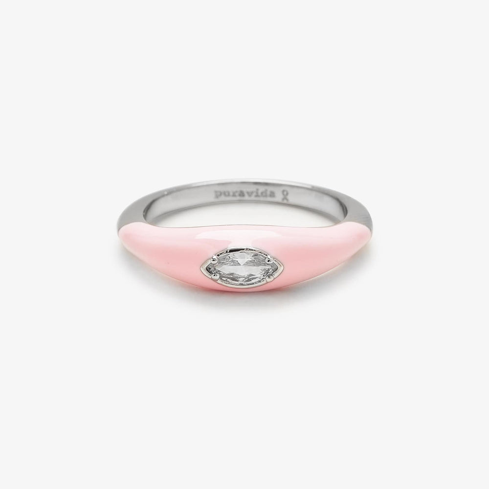 Boarding for Breast Cancer Marquise Enamel Ring 1