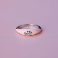 Boarding for Breast Cancer Marquise Enamel Ring Gallery Thumbnail