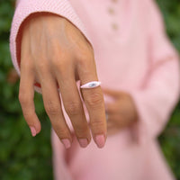 Boarding for Breast Cancer Marquise Enamel Ring Gallery Thumbnail