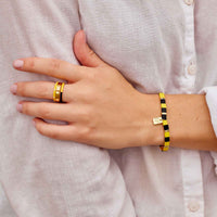 Hufflepuff™ Tile Bead Stretch Bracelet Gallery Thumbnail