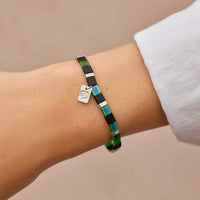 Slytherin™ Tile Bead Stretch Bracelet Gallery Thumbnail
