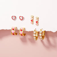 Enamel Heart Hoop Earrings Gallery Thumbnail