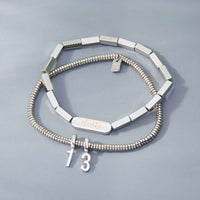 Engravable Rectangle Bead Stretch Bracelet Gallery Thumbnail