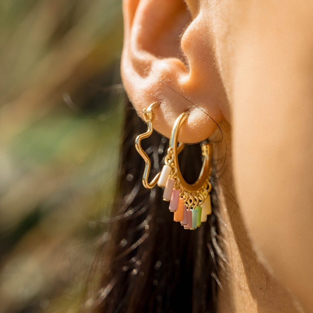 Ombre Enamel Hoop Earrings 5
