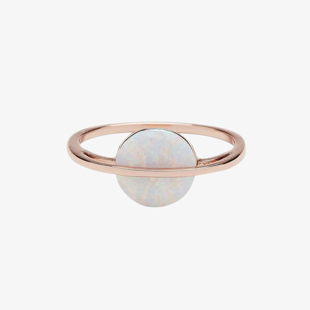 Rose Gold Opal Saturn Ring 1