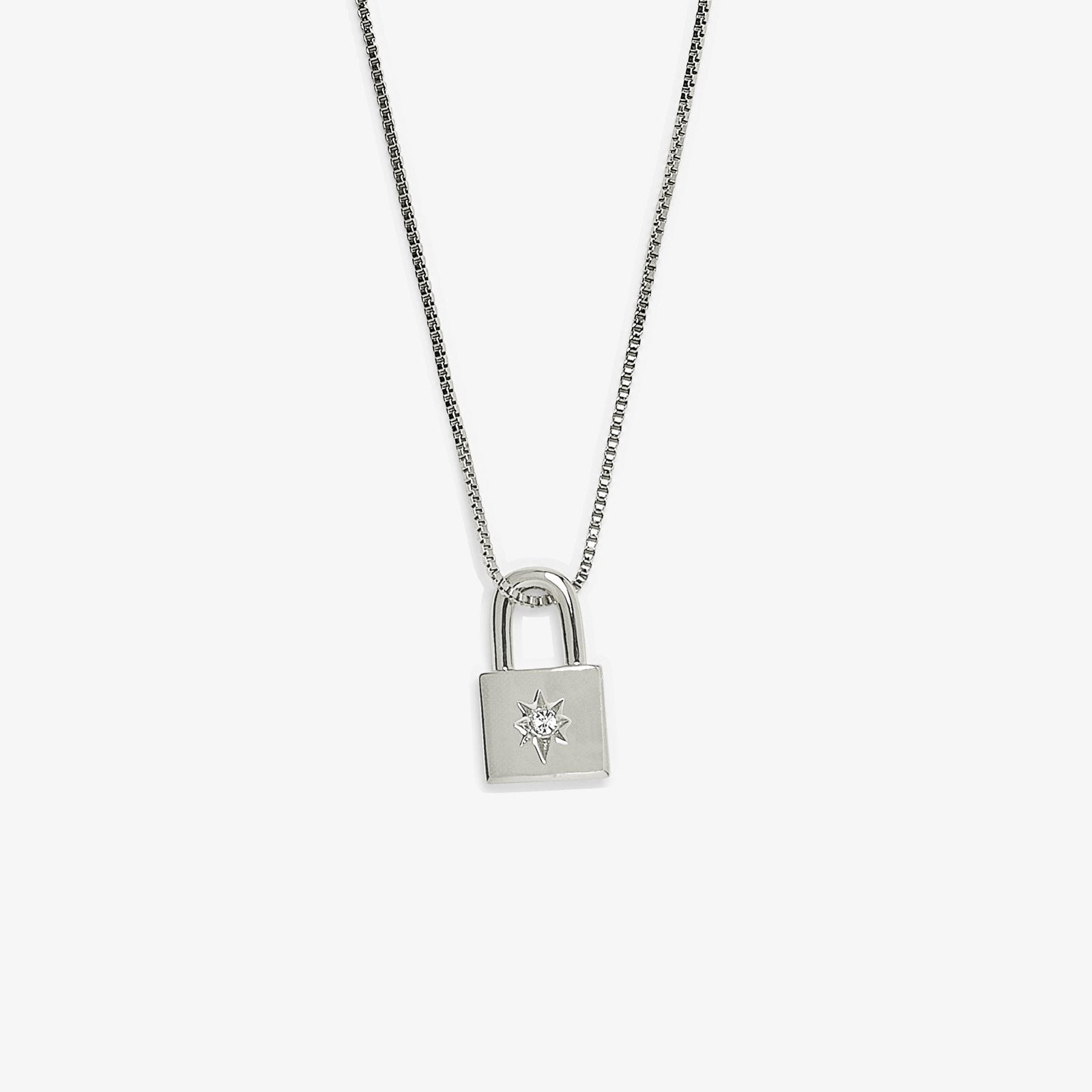 Lock Pendant Necklace - Silver
