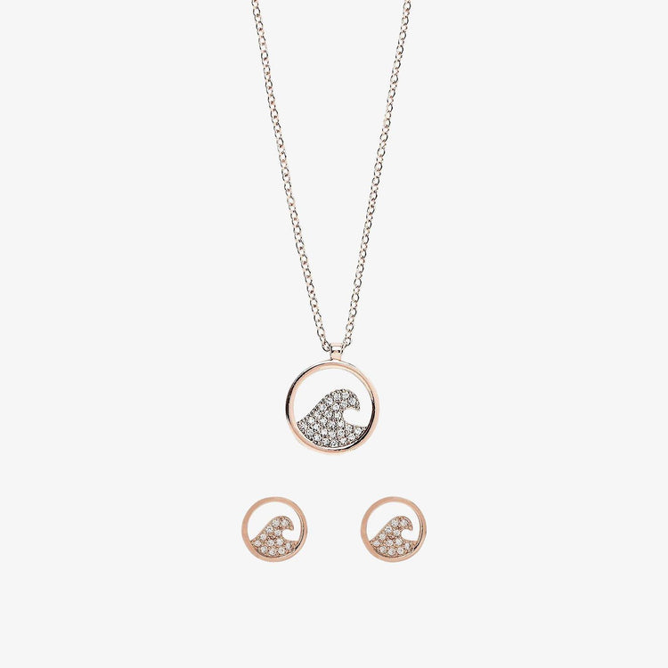 Pave Wave Necklace & Earring Set