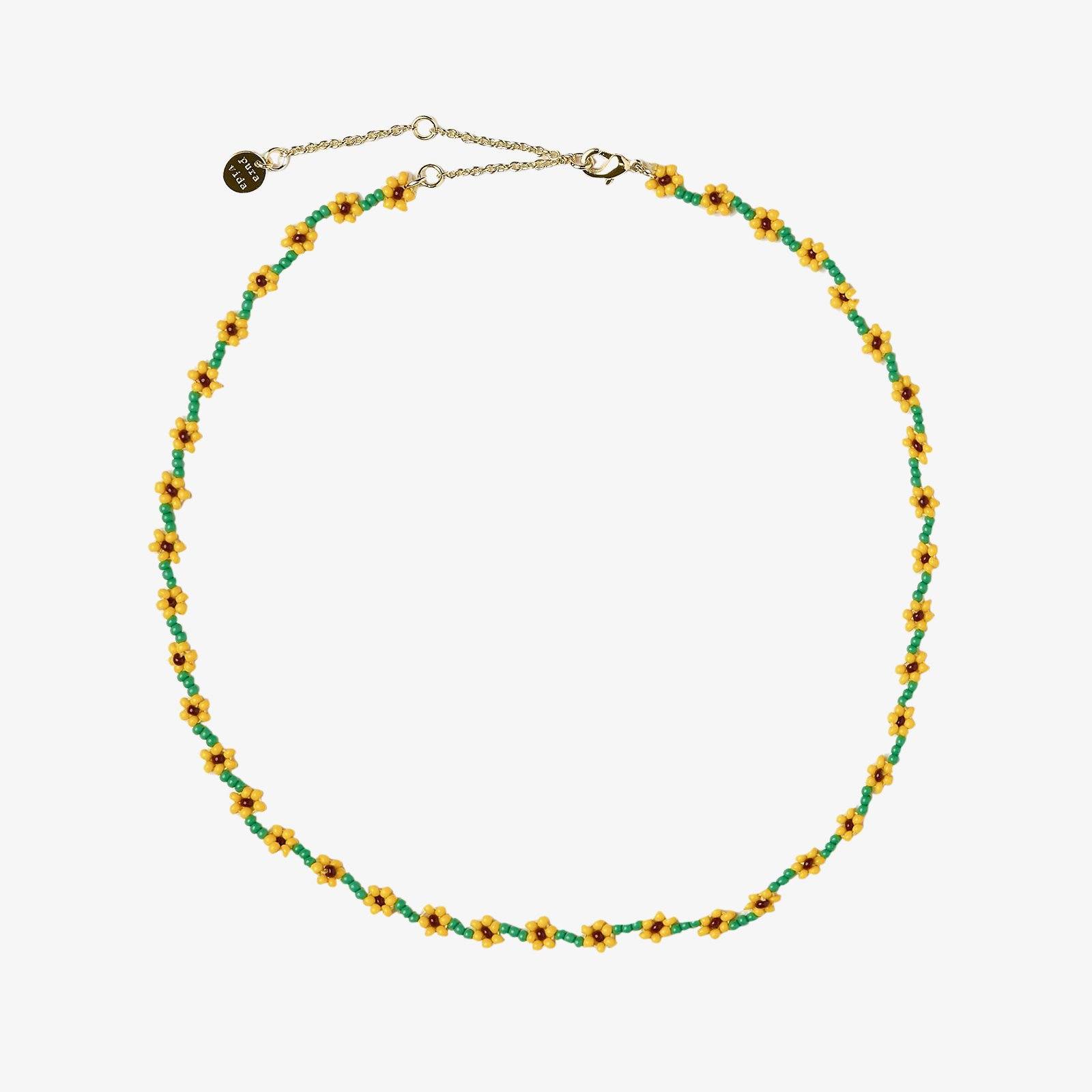 flower seed bead necklace Sunflower Seed Bead Choker