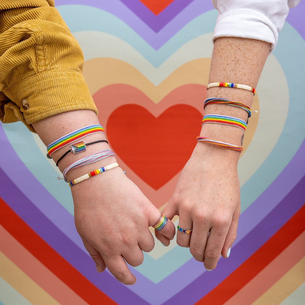Rainbow Tile Bead Stretch Bracelet 10