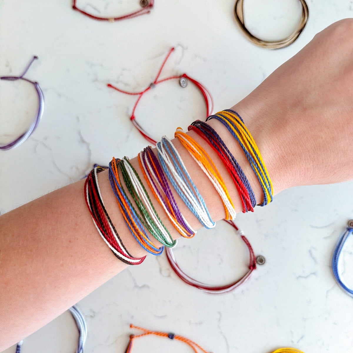 Orange, Purple & White Bracelet