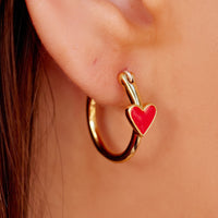 Petite Heart Hoop Earrings Gallery Thumbnail