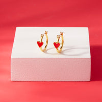 Petite Heart Hoop Earrings Gallery Thumbnail