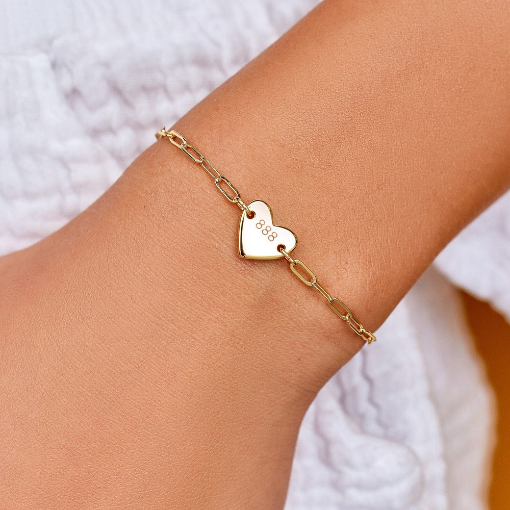 Engravable Heart Paperclip Chain Bracelet 16