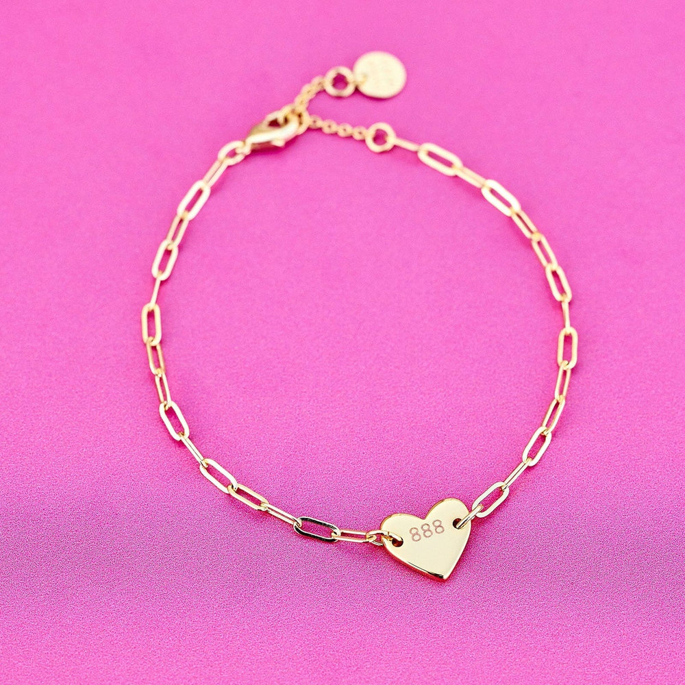 Engravable Heart Paperclip Chain Bracelet 10