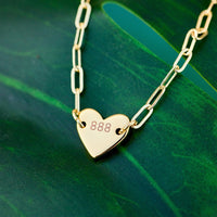 Engravable Heart Paperclip Chain Bracelet Gallery Thumbnail