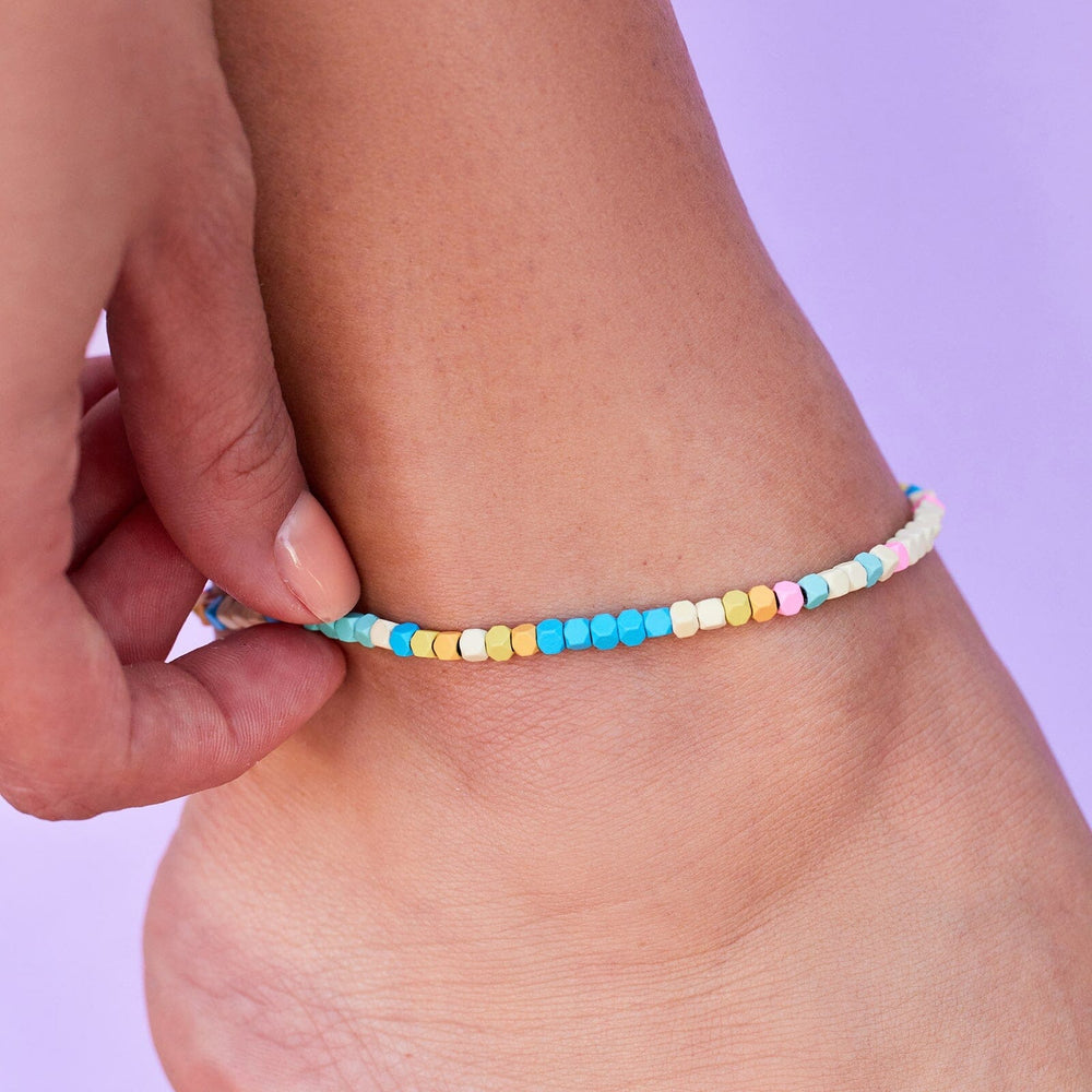 y2k Colorful Handmade Anklet Bohemian Jewelry For Women Friendship Bracelet  Beaded Elastic Chain Ankle Chain Leg