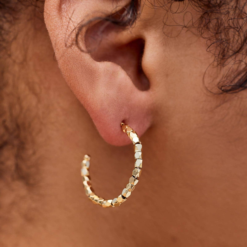 Diamond Cut Hoop Earrings 4