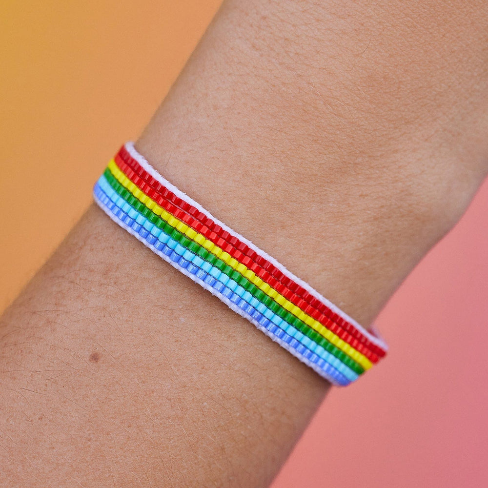 Woven Rainbow Seed Bead Bracelet 2
