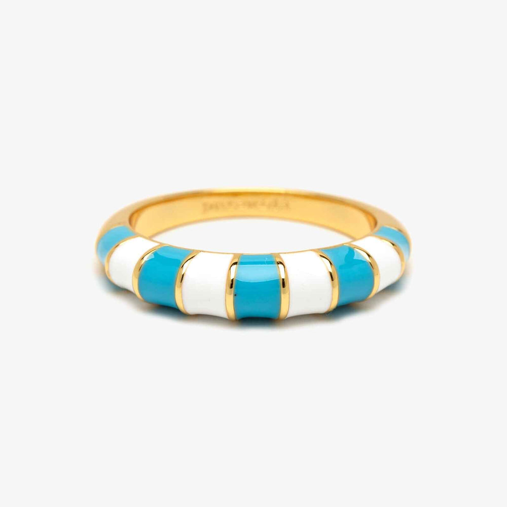 Striped Enamel Gold Ring 1