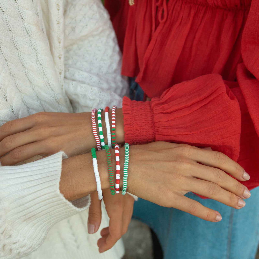 Vacation Vibes Stretch Bracelet Set of 8 | Multicolor Beaded | Friendship Bracelets for Girls & Women | Couple, Matching String Bestfriend Bracelets 
