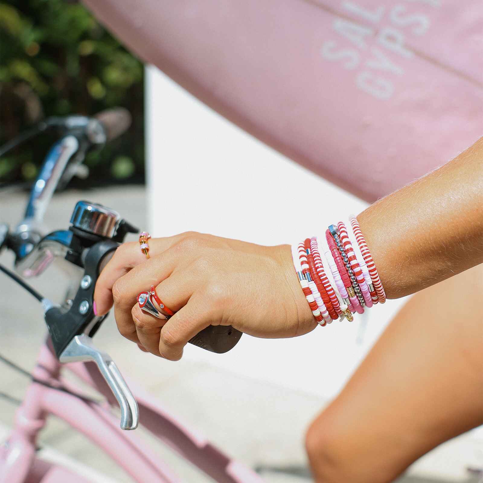 Vacation Vibes Pink Moment Stretch Bracelet Set of