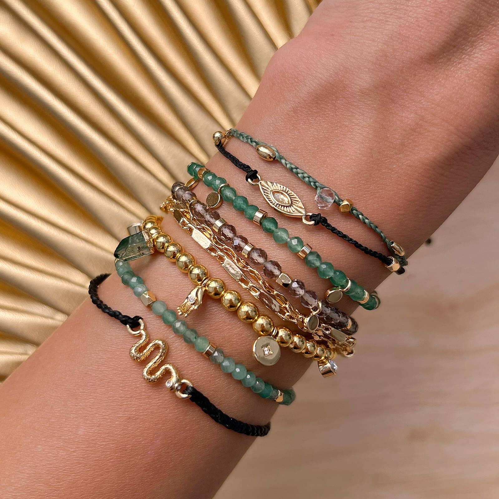 Snake Gold Charm Bracelet - Main Image