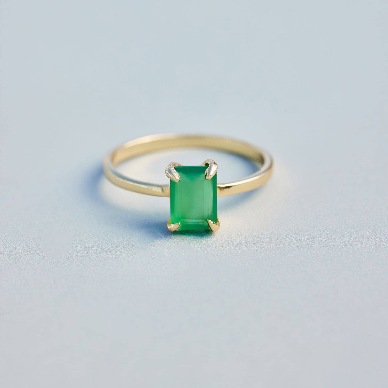 Emerald MOUSE ENGAGEMENT RING | Rebekajewelry