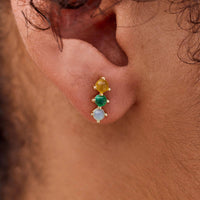 3 Stone Stud Earrings Gallery Thumbnail