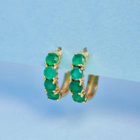 Raw Emerald Hoop Earrings