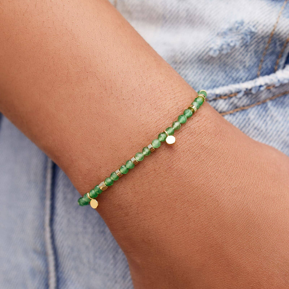 Round Beaded Bracelet (Rain Flower Jade) Handmade Beaded Bracelet
