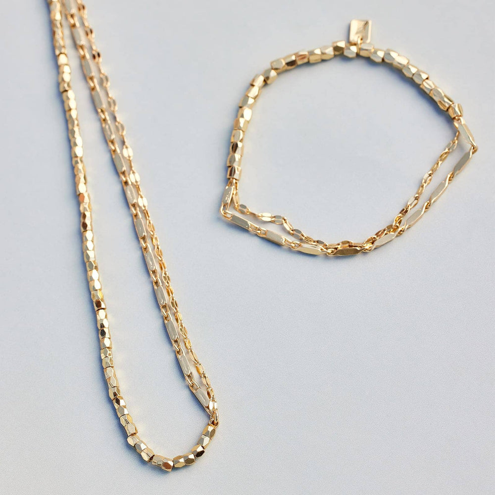 Metal Bead & Chain Stretch Bracelet 4
