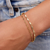 Metal Bead & Chain Stretch Bracelet Gallery Thumbnail