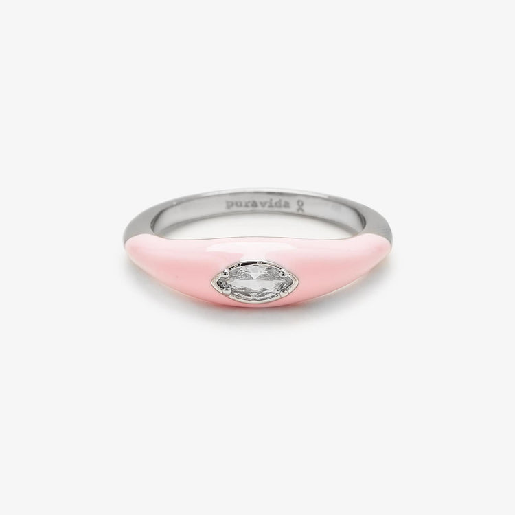 Boarding for Breast Cancer Marquise Enamel Ring