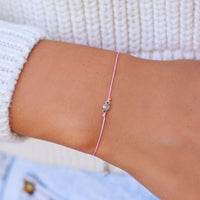 Boarding for Breast Cancer Thread Chain Slider Bracelet Gallery Thumbnail