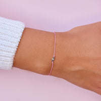 Boarding for Breast Cancer Thread Chain Slider Bracelet Gallery Thumbnail