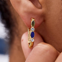 Stone Hoop Earrings Gallery Thumbnail