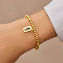 Dobby Metal Bead Stretch Bracelet