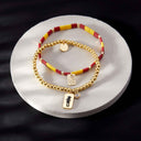 Dobby Metal Bead Stretch Bracelet