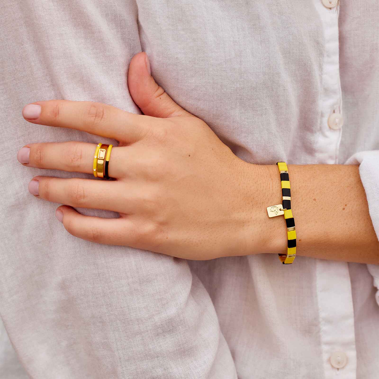 Hufflepuff™ Tile Bead Stretch Bracelet