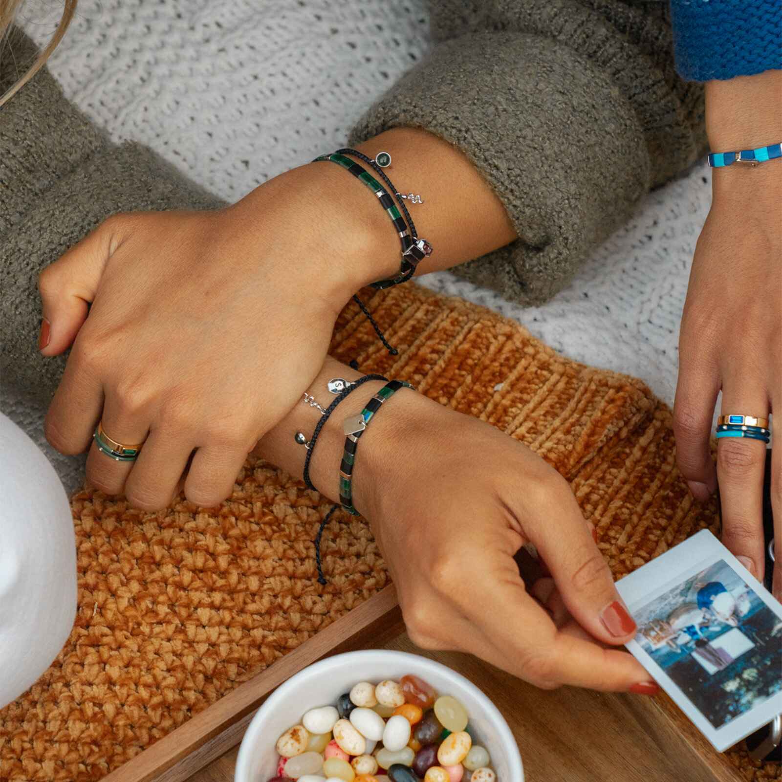 Slytherin™ Tile Bead Stretch Bracelet