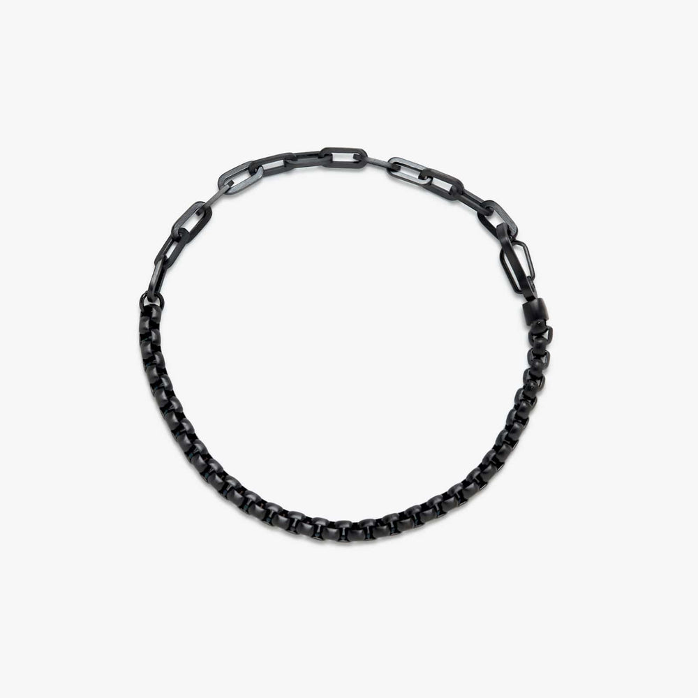 Pura Vida Men's Carabiner Clasp Chain Bracelet Black