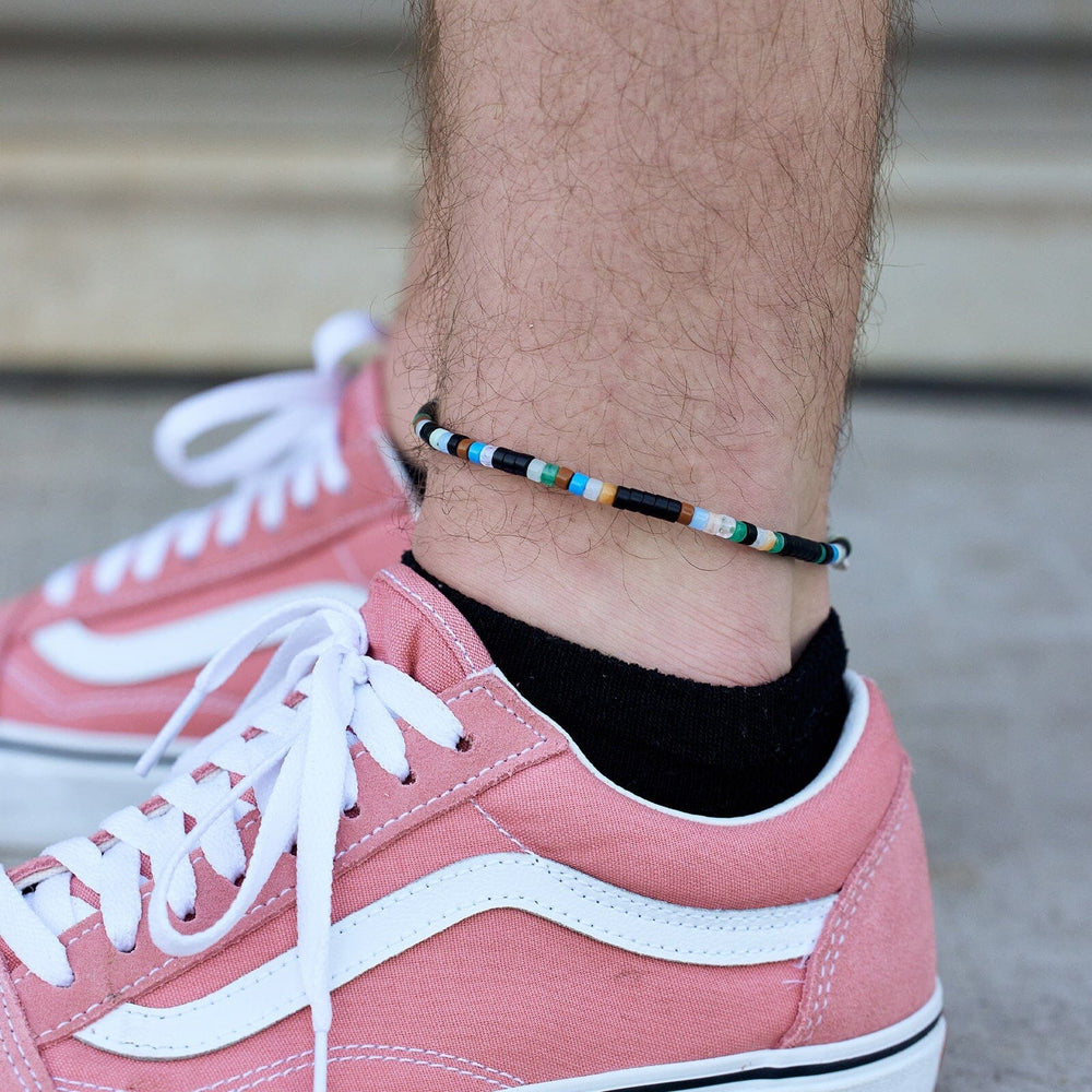 Men's Mixed Seed Bead Stretch Anklet 5