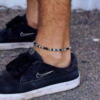 Men's Mixed Seed Bead Stretch Anklet Gallery Thumbnail