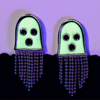 Glow in the Dark Ghost Emoji Stud Gallery Thumbnail