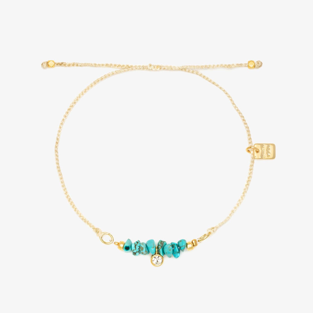 Turquoise Bead Charm Dainty Bracelet 1
