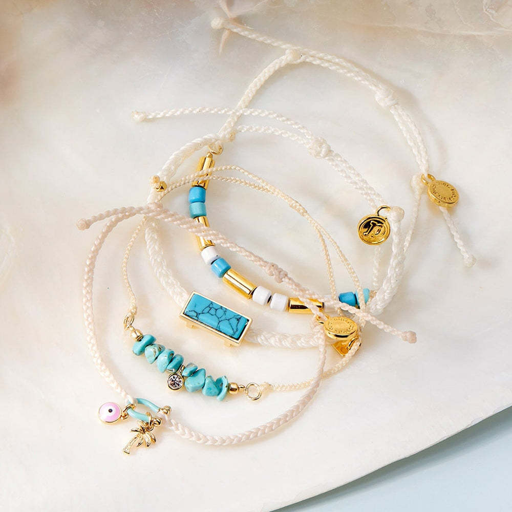 Turquoise Bead Charm Dainty Bracelet 8