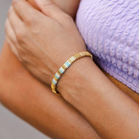 Metal and Enamel Gold Stretch Bracelet Gallery Thumbnail