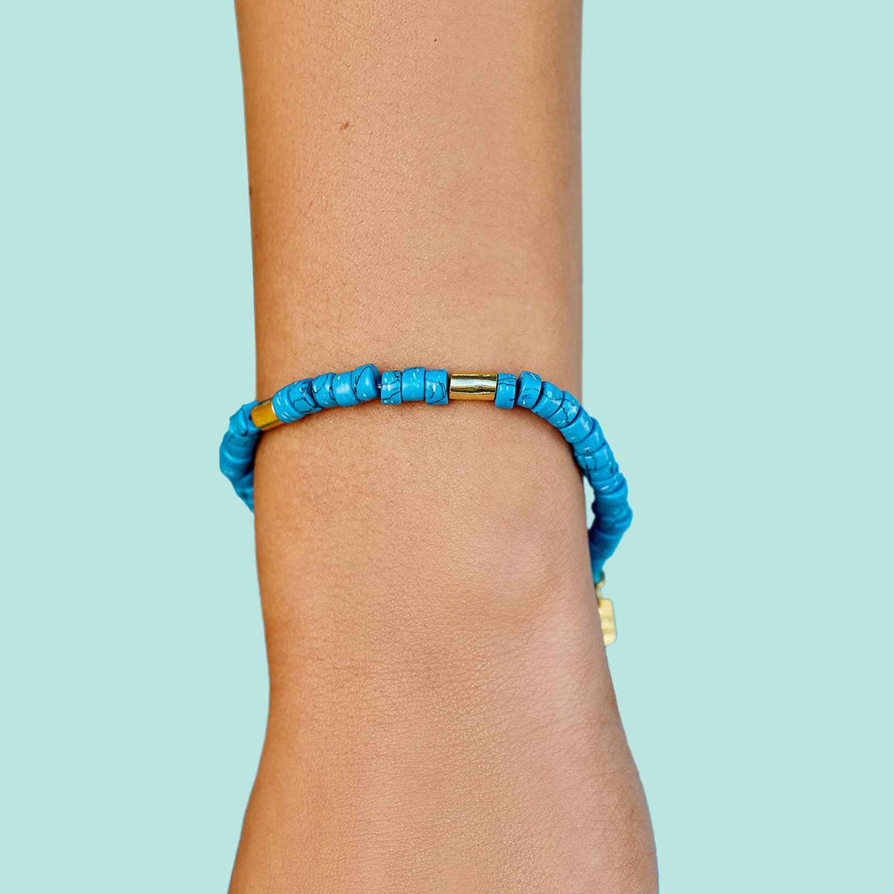 Turquoise Bead Stretch Bracelet 3