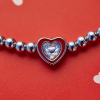 Stone & Enamel Heart Stretch Bracelet Gallery Thumbnail