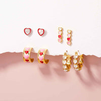 Stone Heart Hoop Earrings Gallery Thumbnail